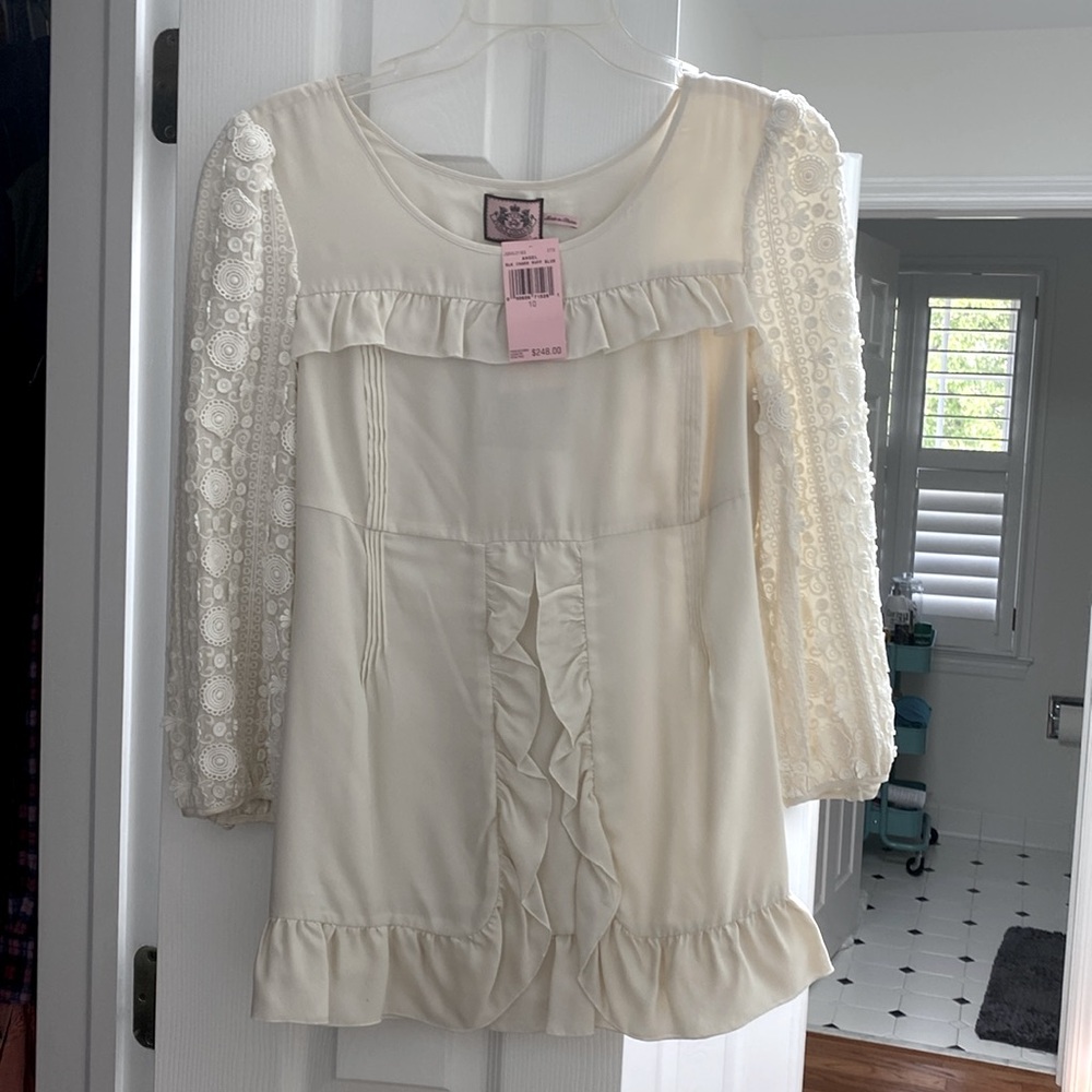 Juicy Couture Ladies 3/4 sleeve silk top